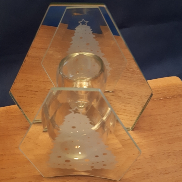 NEW Candle Holder Glass Mirror - Christmss Tree - Picture 8 of 10